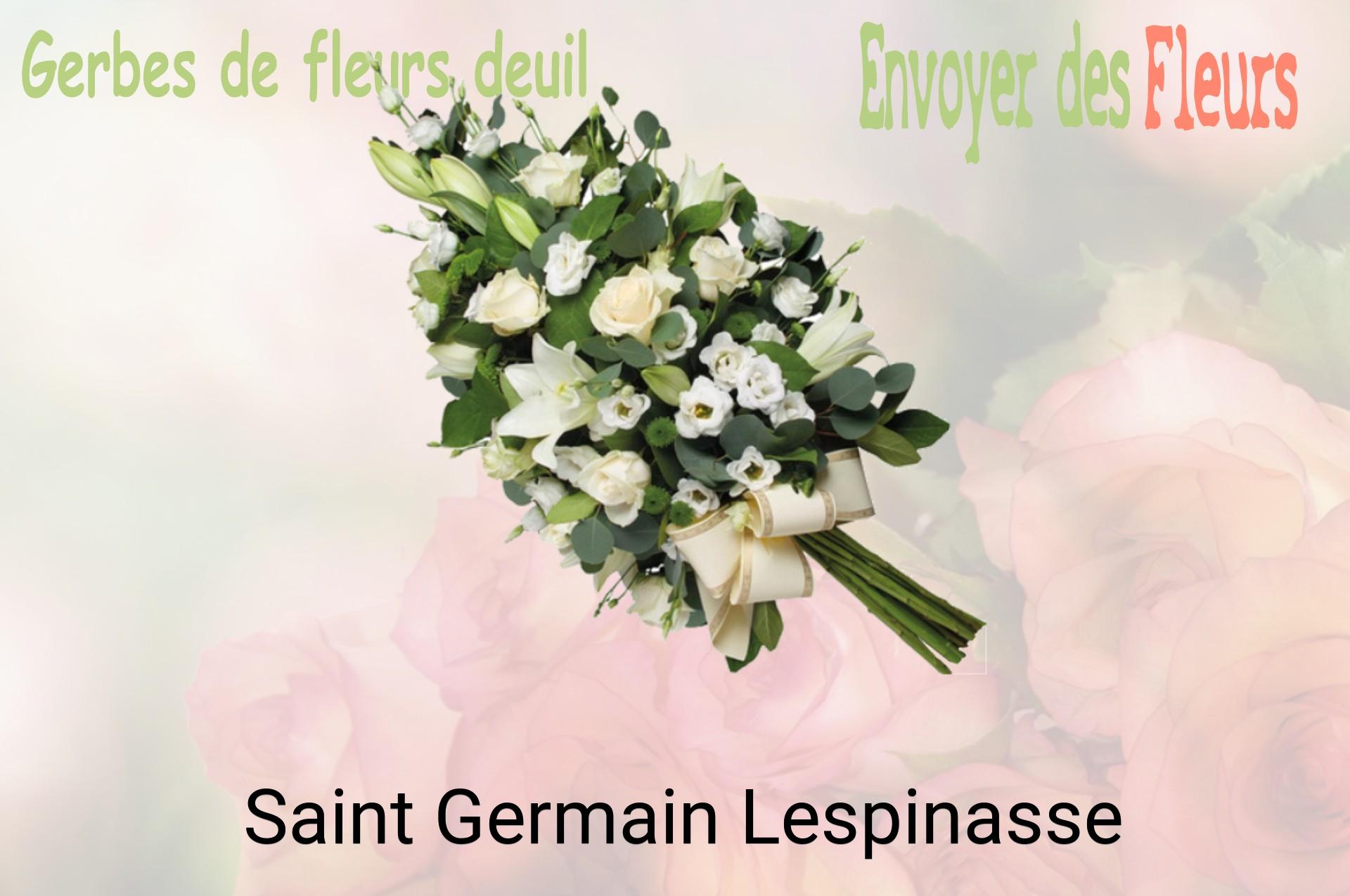 Gerbe de fleurs de deuil livrée à Saint-Germain-Lespinasse